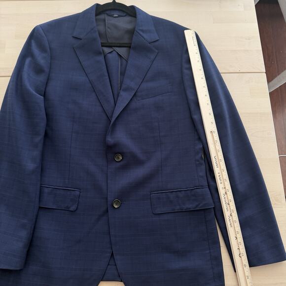 Bonobos Suit Men 40R Navy Plaid Italian Wool Slim Fit Tollegno 1900 Pants 32x30 - Picture 15 of 16